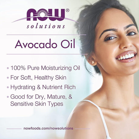 NOW Solutions, Avocado Oil, 100% Pure Moisturizing Oil, Nutrient Rich and Hydrating, 4-Ounce - Supply Center USA