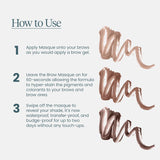 Wonderskin Eyebrow Tint - Wonder Blading Brow Stain & Go Masque, Long Lasting Brow Tint, Transfer Proof and Smudge Proof Eyebrow Stain (Brunette)
