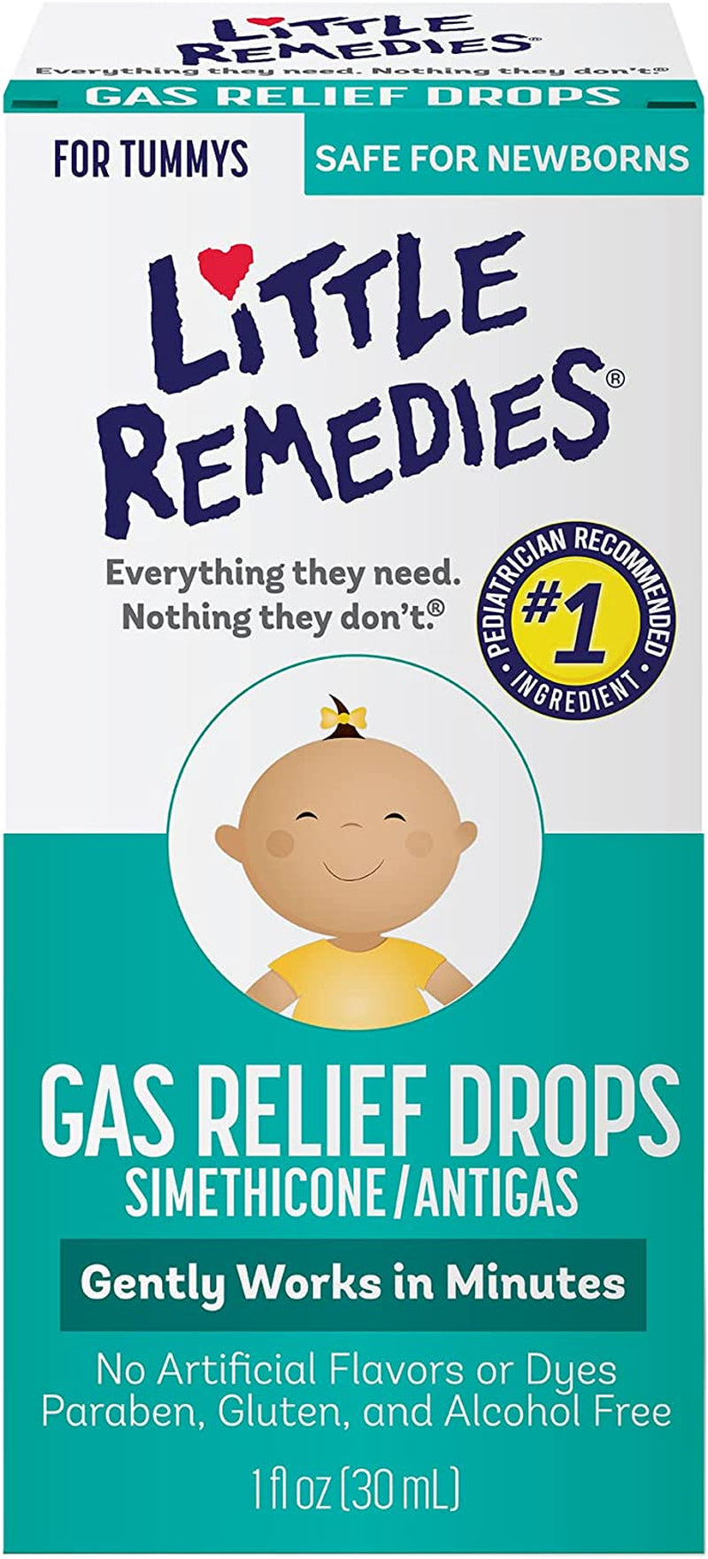 Little Remedies Gas Relief Drops, Natural Berry Flavor, Safe for Newborns, 1 Fl Oz