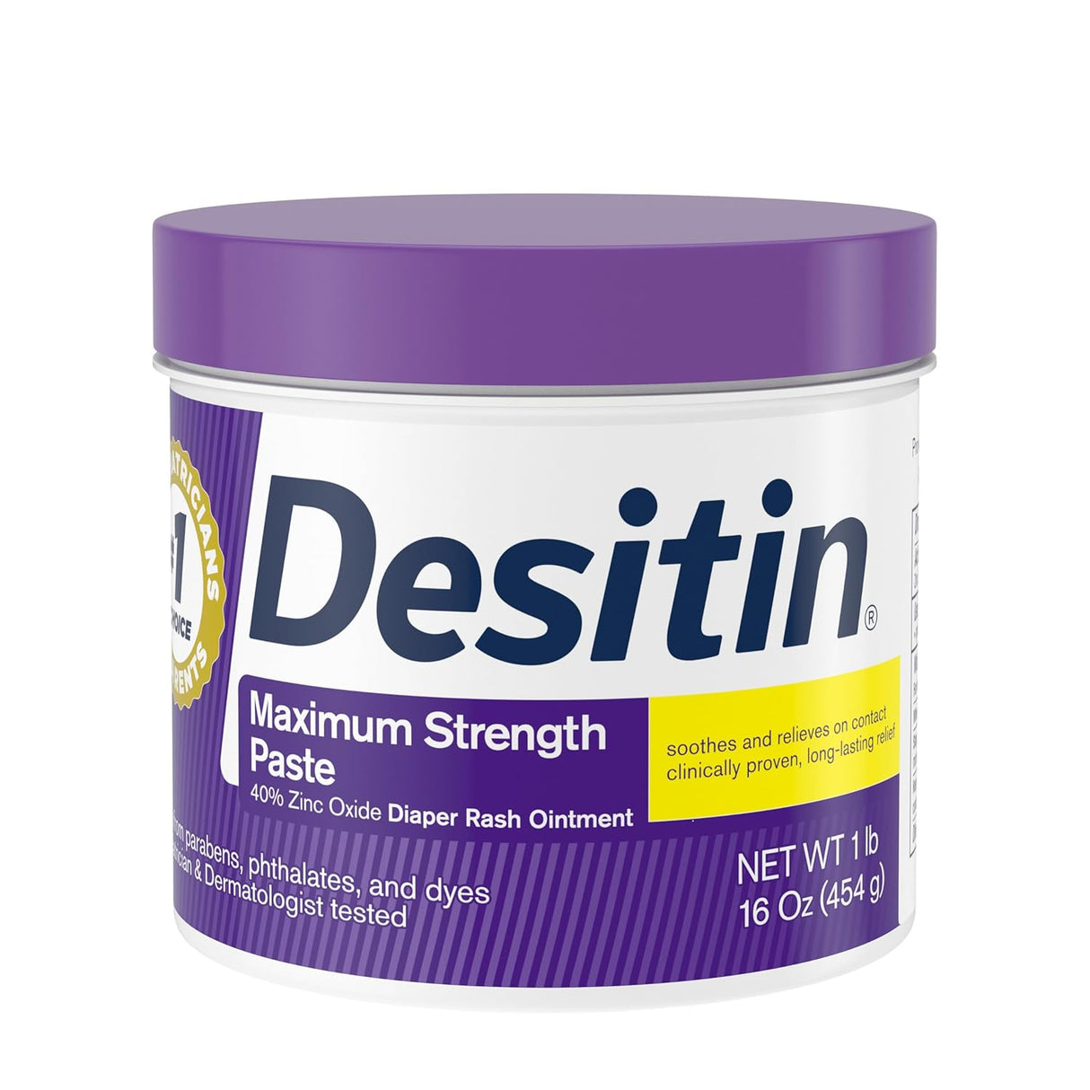 Desitin Maximum Strength Baby Diaper Rash Cream with 40% Zinc Oxide for Diaper Rash Relief & Prevention, 16 Oz (Packaging May Vary)