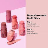 E.L.F., Monochromatic Multi Stick, Creamy, Lightweight, Versatile, Luxurious, Adds Shimmer, Easy to Use on the Go, Blends Effortlessly, Sparkling Rose, 0.17 Oz - Supply Center USA