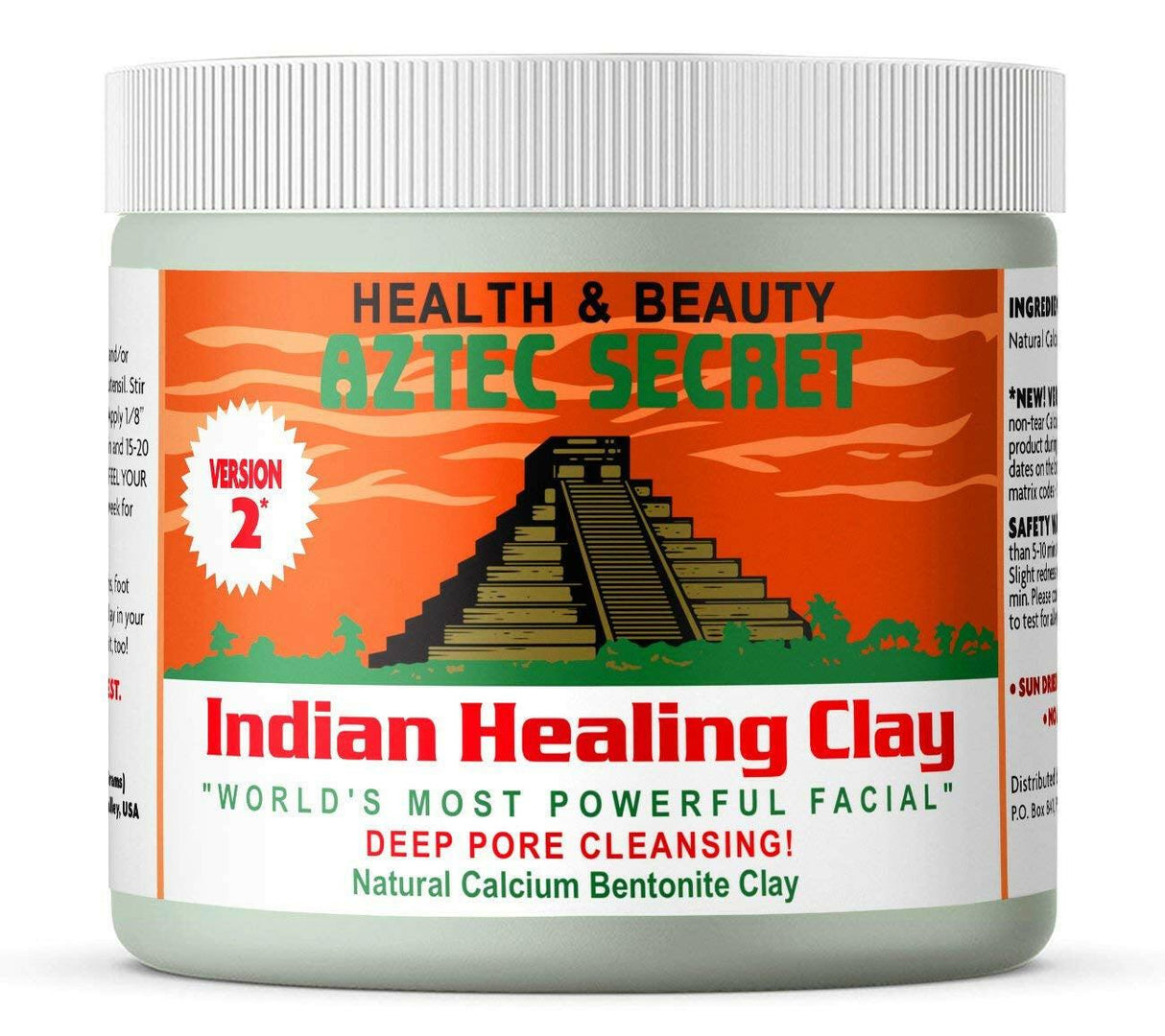 Aztec Secret – Indian Healing Clay 1 Lb – Deep Pore Cleansing Facial & Body Mask – the Original 100% Natural Calcium Bentonite Clay – New Version 2 - Supply Center USA