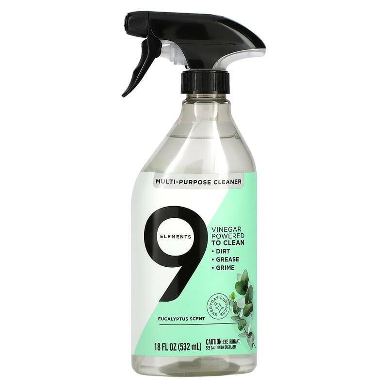 9 Elements, Multi-Purpose Cleaner, Eucalyptus Scent, 18 fl oz (532 ml) - Supply Center USA