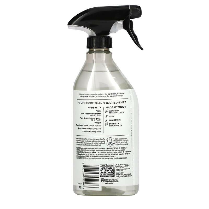 9 Elements, Multi-Purpose Cleaner, Eucalyptus Scent, 18 fl oz (532 ml) - Supply Center USA