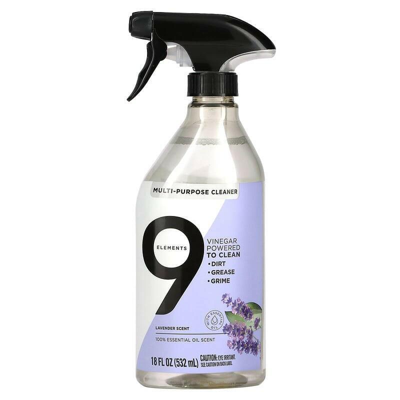 9 Elements, Multi-Purpose Cleaner, Lavender, 18 fl oz (532 ml) - Supply Center USA