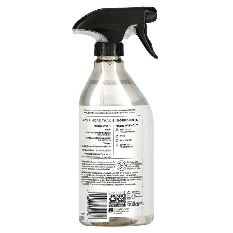 9 Elements, Multi-Purpose Cleaner, Lavender, 18 fl oz (532 ml) - Supply Center USA