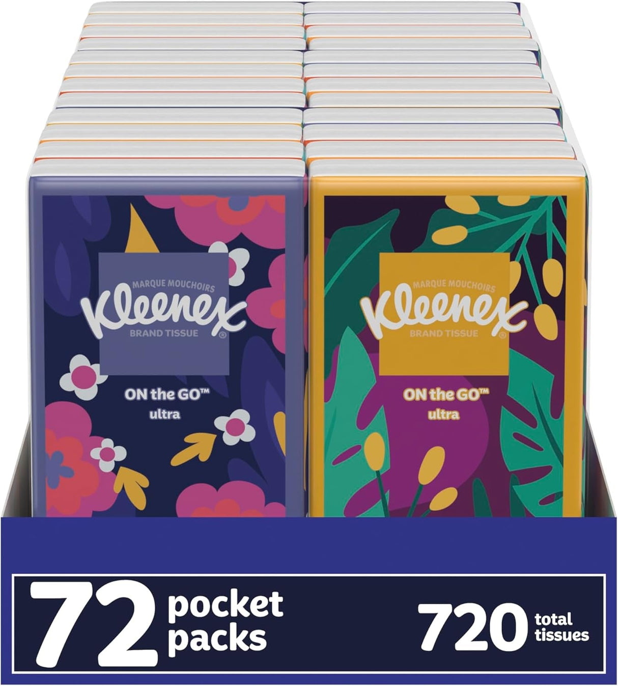 Kleenex On-The-Go Facial Tissues, 8 On-The-Go Packs, 10 Tissues per Box, 3-Ply (80 Total Tissues), Packaging May Vary