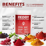 REDDY Superfood Powder: Boost Immunity, Enhance Energy & Vitality, Support Gut Health with 40+ Antioxidants, 20 Fruits & Vegetables, 5 Billion Probiotics - Made in USA - Supply Center USA