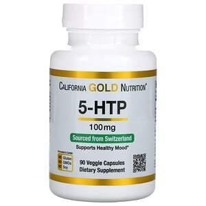 California Gold Nutrition, 5-HTP, Mood Support, Griffonia Simplicifolia Extract from Switzerland, 100 mg, 90 Veggie - Supply Center USA