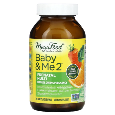 MegaFood, Baby & Me 2, Prenatal Multi, 120 Tablets - Supply Center USA