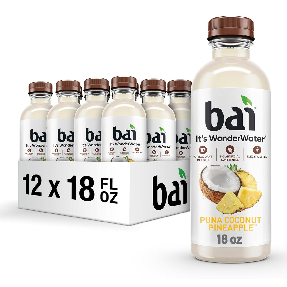 Bai Antioxidant Infused Water Beverage, Zambia Bing Cherry, with Vitamin C and No Artificial Sweeteners, 18 Fluid Ounce Bottle, 12 Pack