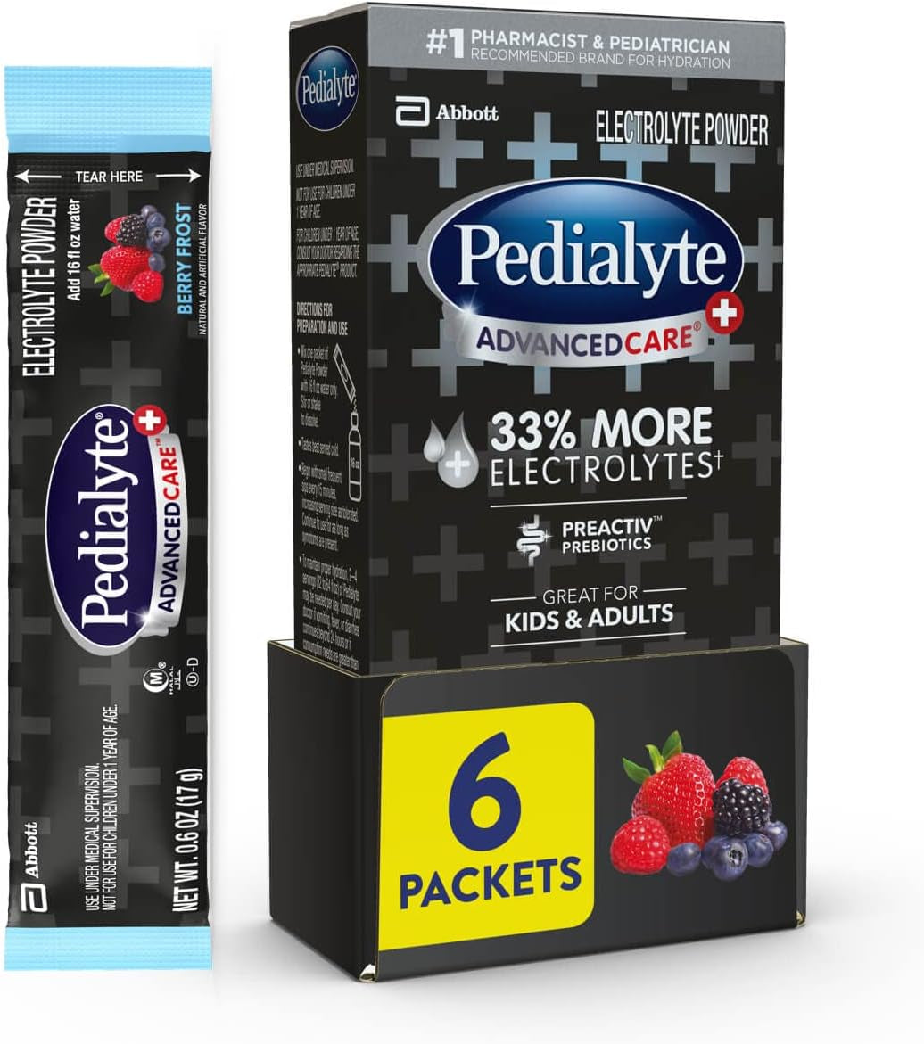 Pedialyte Multi Pack, Electrolyte Hydration Drink, 0.6 Oz Electrolyte Powder Packs, 80 Count