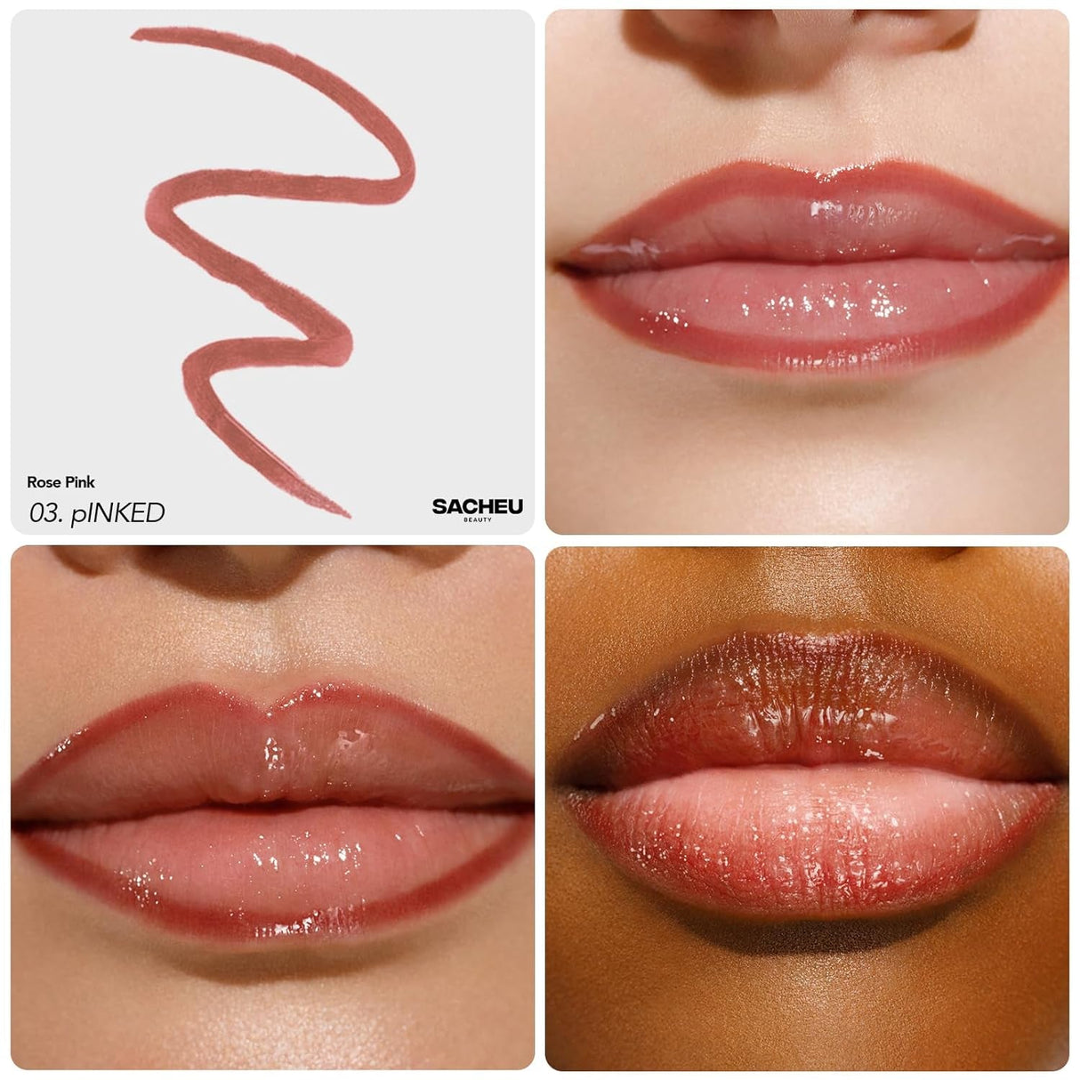Sacheu Lip Liner Stay-N - Peel off Lip Liner Tattoo, Peel off Lip Stain, Long Lasting Lip Stain Peel Off, Infused with Hyaluronic Acid & Vitamin E, for All Skin Types, P-Inked