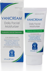 Vanicream Daily Facial Moisturizer with Ceramides and Hyaluronic Acid - Formulated without Common Irritants for Those with Sensitive Skin, 3 Fl Oz (Pack of 1)