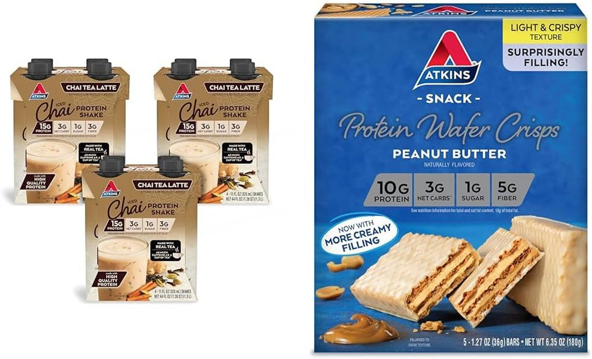 Atkins Mocha Latte Iced Coffee Protein Shake, 15G Protein, Low Glycemic, 4G Net Carb, 1G Sugar, Keto Friendly.