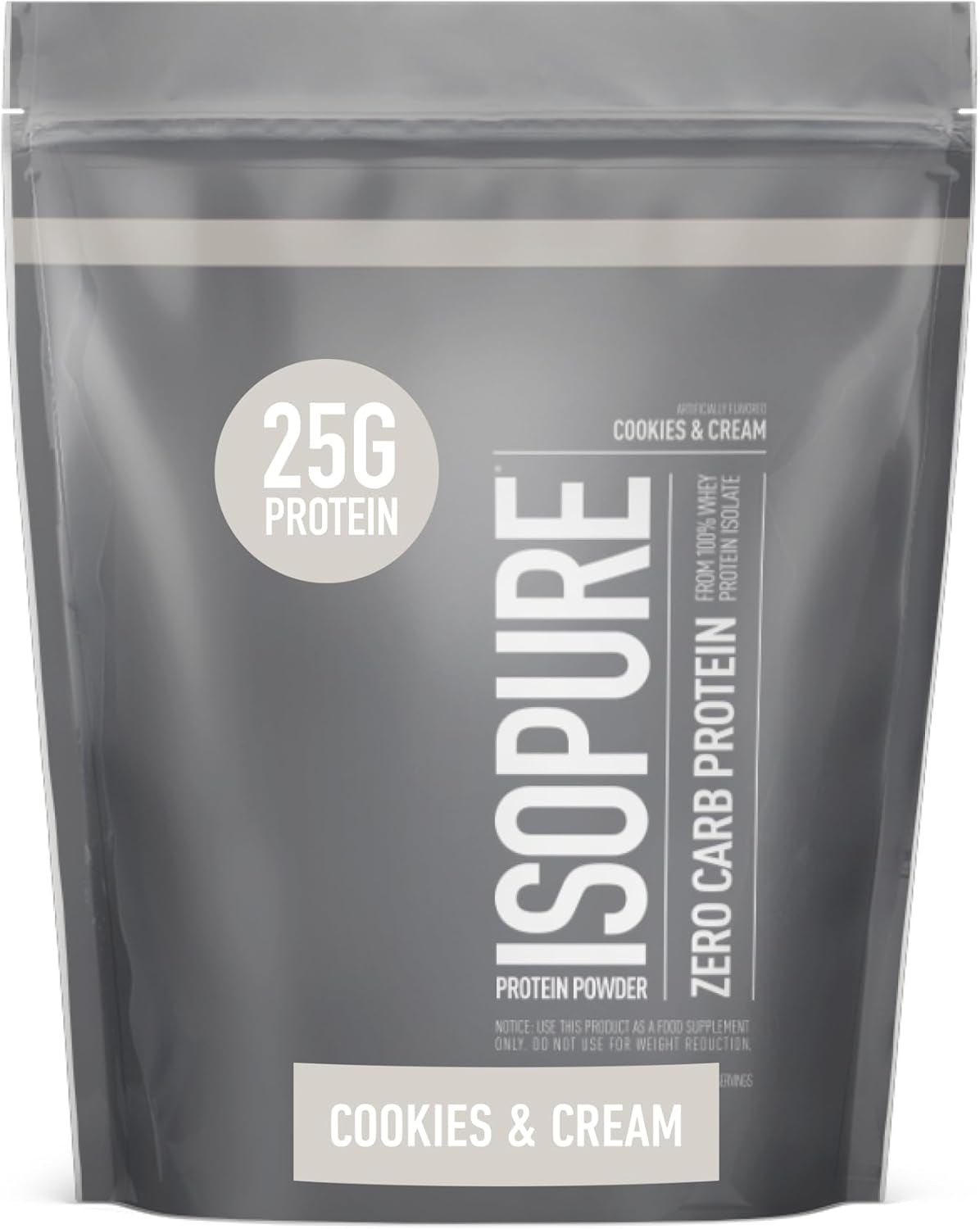 Isopure Creamy Vanilla Whey Isolate Protein Powder with Vitamin C & Zinc for Immune Support, 25G Protein, Zero Carb & Keto Friendly, 15 Servings, 1 Pound (Packaging May Vary)