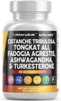 Clean Nutra Cistanche Tribulosa 6000Mg Fadogia Agrestis 600Mg Tongkat Ali 400Mg Turkesterone Pills 2000Mg Ashwagandha Extract 3000Mg Capsules Supplement for Men - 60 Count - Supply Center USA