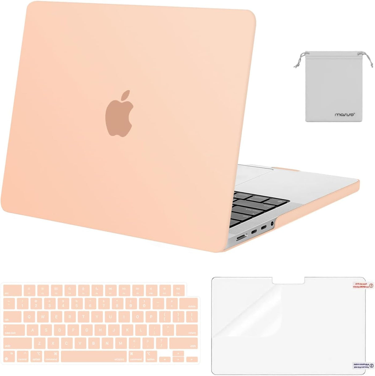 MOSISO Compatible with Macbook Pro 14 Inch Case 2024 2023 2022 2021 M4 M3 M2 M1 Pro Max A3112 A3185 A3401 A2918 A2992 A2779 A2442, Plastic Hard Shell&Keyboard Cover&Screen Film&Pouch, Black