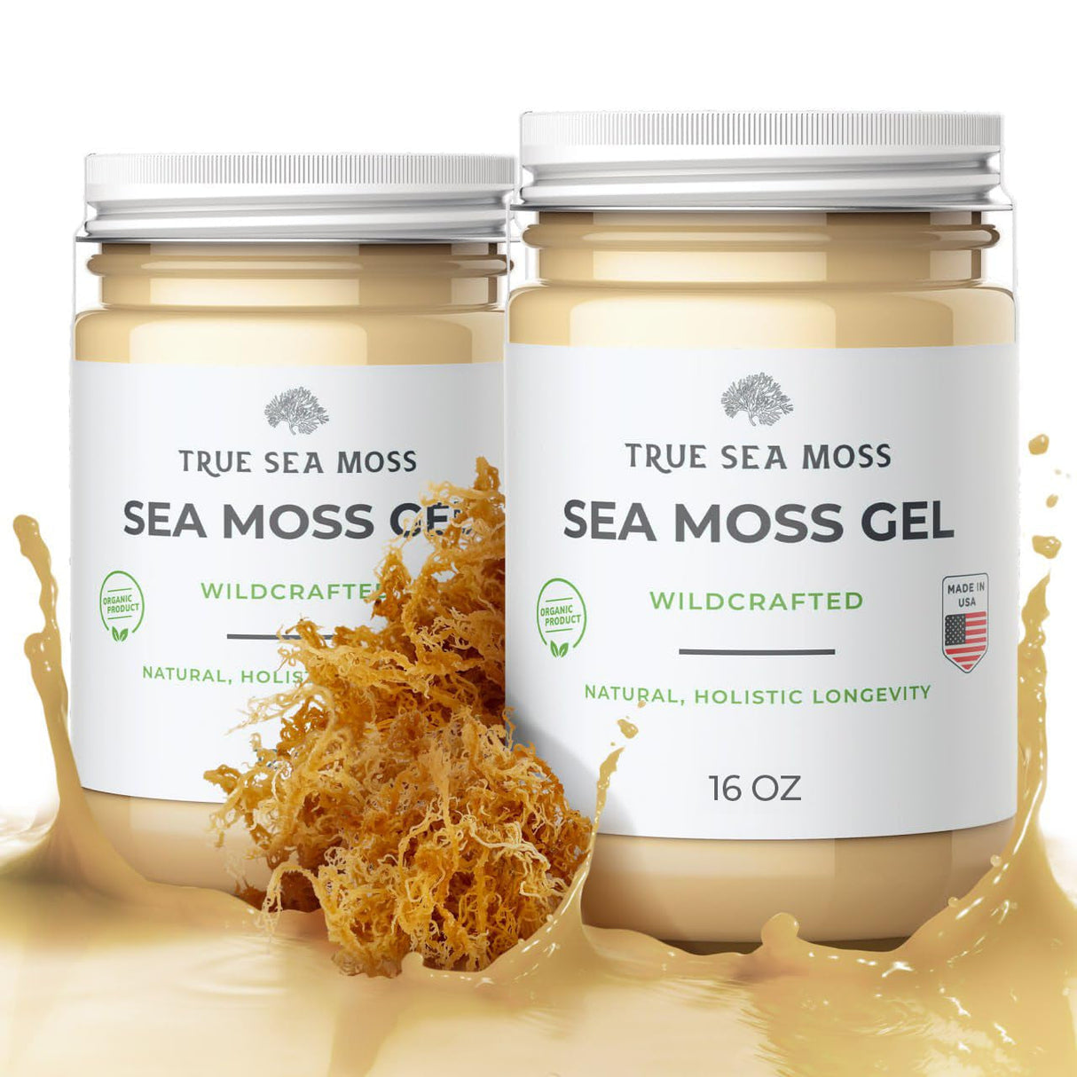 Trueseamoss Wildcrafted Irish Sea Moss Gel –7 Flavors- Nutritious Raw Seamoss Rich in Minerals, Proteins & Vitamins – Antioxidant Health Sea Moss, Vegan Made in USA (MANGO/PINEAPPLE, 1)