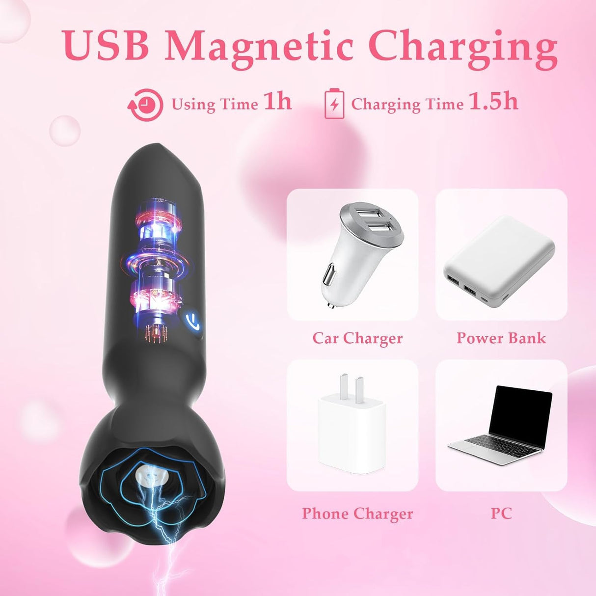 Mini Bullet Vibrator Adult Toys - Vibrators App Controlled Female Sex Toys with 9 Vibration Modes, Lipstick G Spot Dildo Clitoral Vibrator, Long Distance Discreet Vibrator for Women & Couples (Black)
