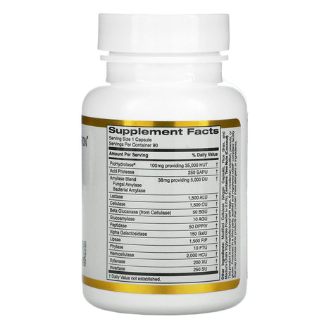 California Gold Nutrition, Digestive Enzymes, Broad Spectrum, 90 Veggie Capsules - Supply Center USA