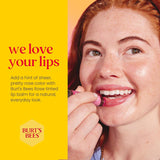 Burt’S Bees Tinted Lip Balm Rose; 8 Hour Moisture; Provides a Hint of Color; Nourishing Shea Butter; 100% Natural Origin; 1 Tube; 0.15 Oz. (Package May Vary)