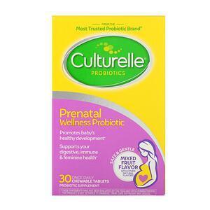 Culturelle, Probiotics, Prenatal Wellness Probiotic, Mixed Fruit Flavor, 30 Once Daily Chewable Tablets - Supply Center USA