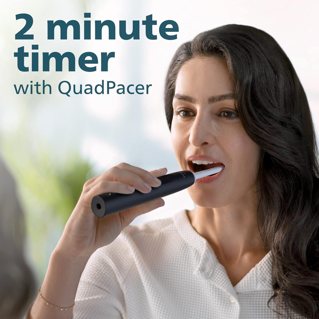 Philips Sonicare 4100 Rechargeable Electric Toothbrush, with Pressure Sensor, 2 Intensity Settings, Smartimer and Quadpacer, 14-Day Battery Life, Black, Model HX3681/24