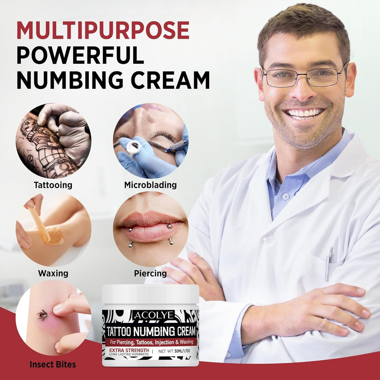 Tattoo Numbing Cream Extra Strength - 6 Hours Maximum Strength Tattoo Numbing Cream - Numbing Cream for Tattoos (50Ml/1.7Oz)