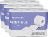 Amazon Basics 2-Ply Toilet Paper, 30 Rolls = 120 Regular Rolls, 350 Sheets, (Pack of 30), Unscented