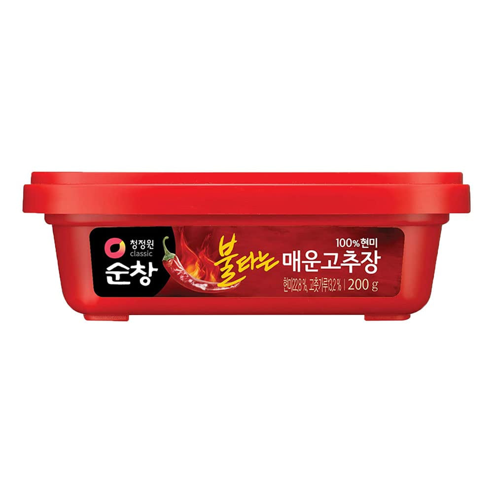Chung Jung One O'Food Medium Gochujang 1.1Lb, Korean Red Chili Pepper Paste, Spicy, Sweet and Savory Sauce, Traditional Fermented Condiment, 100% Brown Rice, No Corn Syrup