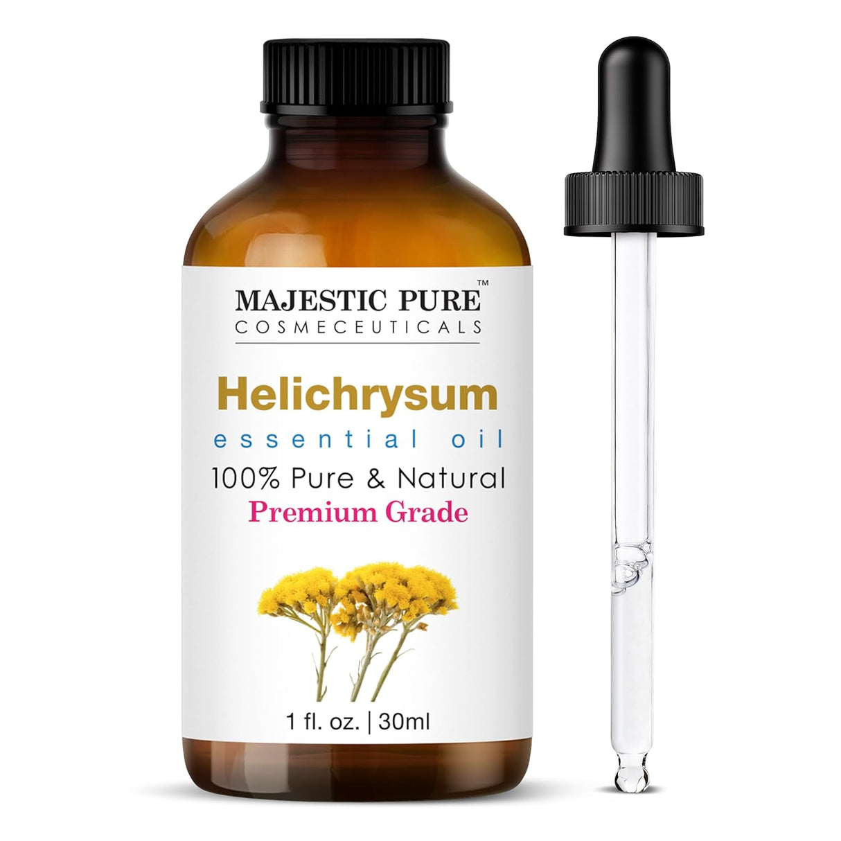 Majestic Pure Lavender Essential Oil with Glass Dropper | 100% Pure and Natural Lavender Oil | Premium Grade Essential Oils for Diffusers, Skin, Aromatherapy, Massage | 4 Fl Oz