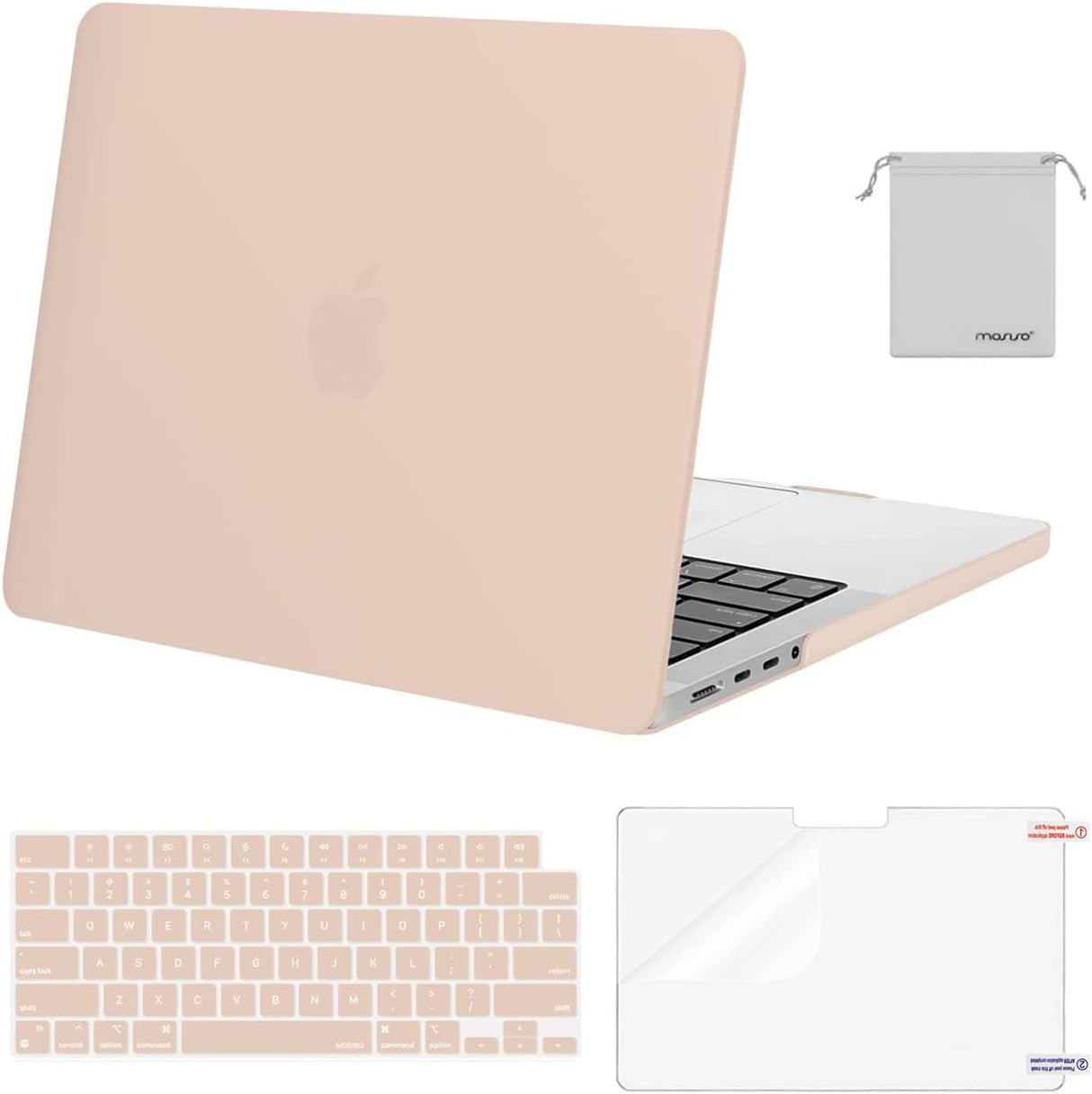MOSISO Compatible with Macbook Pro 14 Inch Case 2024 2023 2022 2021 M4 M3 M2 M1 Pro Max A3112 A3185 A3401 A2918 A2992 A2779 A2442, Plastic Hard Shell&Keyboard Cover&Screen Film&Pouch, Black