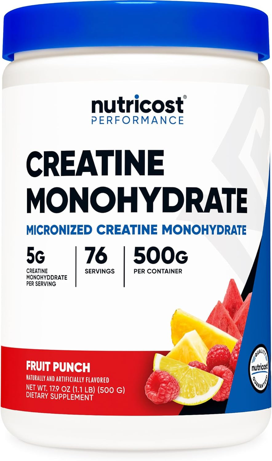 Nutricost Creatine Monohydrate Micronized Powder 500G, 5000Mg per Serv (5G) - Micronized Creatine Monohydrate, 100 Servings, 17.9 Oz
