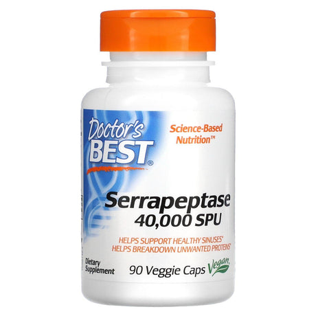 Doctor's Best, Serrapeptase, 40,000 SPU, 90 Veggie Caps - Supply Center USA