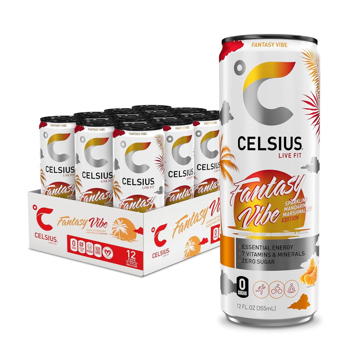 CELSIUS Assorted Flavors Official Variety Pack, Functional Essential Energy Drinks, 12 Fl Oz (Pack of 12)