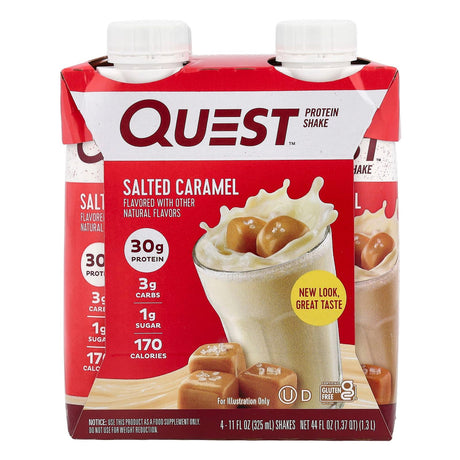 Quest Nutrition, Protein Shake, Salted Caramel, 4 Shakes, 11 fl oz (325 ml) Each - Supply Center USA