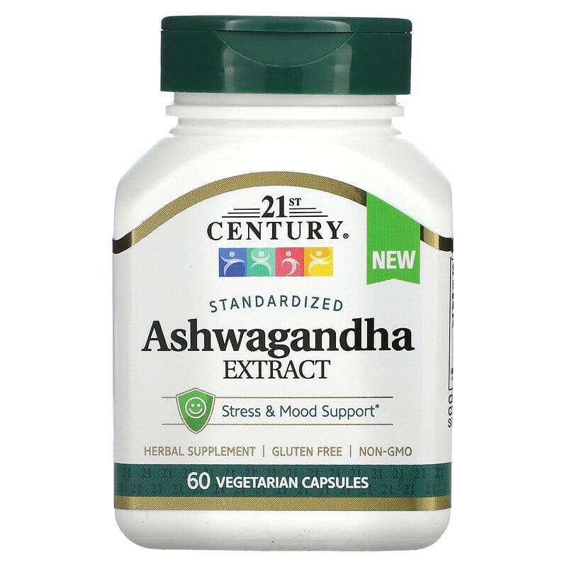 21st Century, Standardized Ashwagandha Extract, 60 Vegetarian Capsules - Supply Center USA