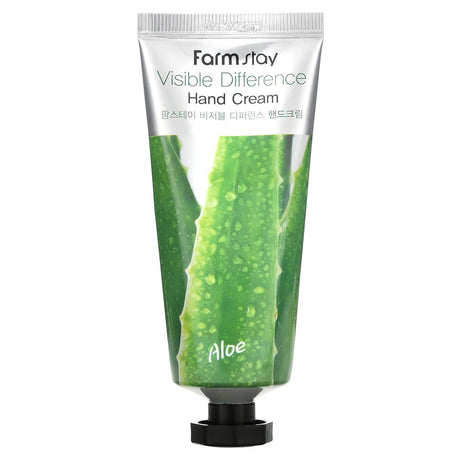 Farmstay, Visible Difference Hand Cream, Aloe, 3.52 oz (100 g) - Supply Center USA