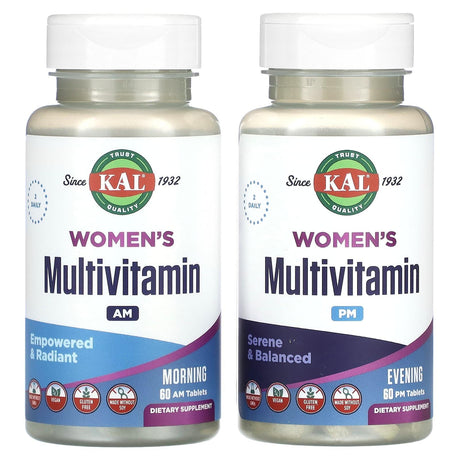 KAL, Women's Multivitamin, Morning & Evening, 2 Pack, 60 Tablets Each - Supply Center USA