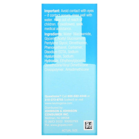 Neutrogena, Hydro Boost + Niacinamide Serum, Fragrance Free , 1.0 fl oz (29 ml) - Supply Center USA