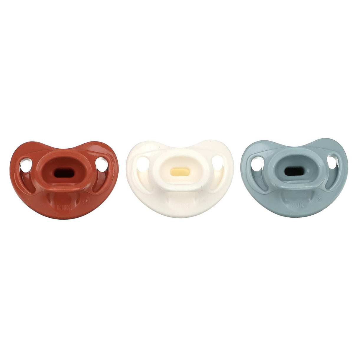 NUK, Comfy Silicone Pacifier, 0-6 Months, Earth Tones, 3 Pack - Supply Center USA