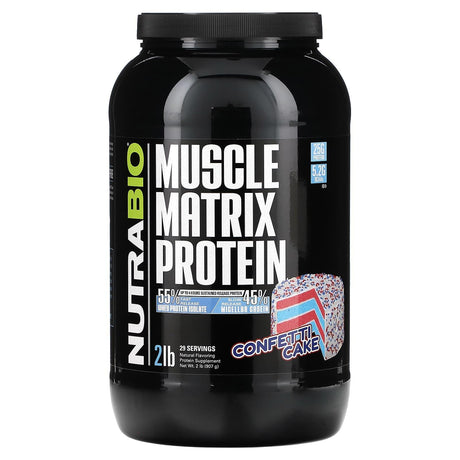 Nutrabio Labs, Muscle Matrix Protein, Confetti Cake, 2 lb (907 g) - Supply Center USA