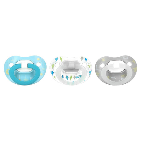 NUK, Glow in the Dark Orthodontic Pacifier, 6-18 Months, Lightning Bolts and Stars, 3 Value Pack - Supply Center USA