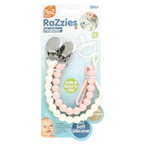 RaZbaby, RaZzies Pacifier Holder, 0m+, Pink/Beige, 2 Holders - Supply Center USA