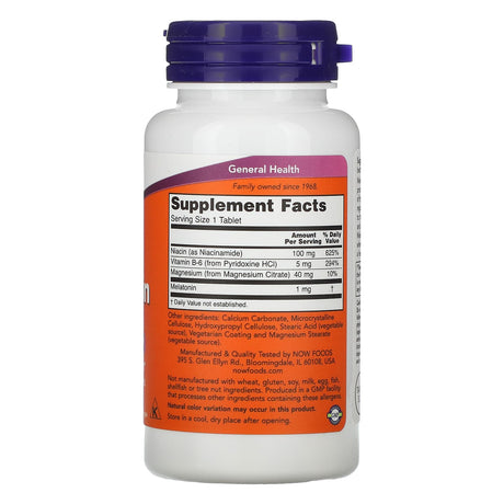 NOW Foods, Melatonin, 1 mg, 100 Tablets - Supply Center USA