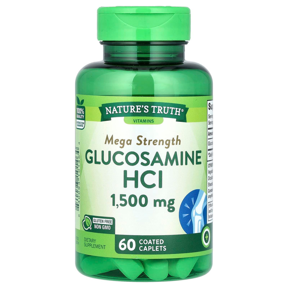 Nature's Truth, Glucosamine HCl, Mega Strength, 1,500 mg, 60 Coated Caplets - Supply Center USA