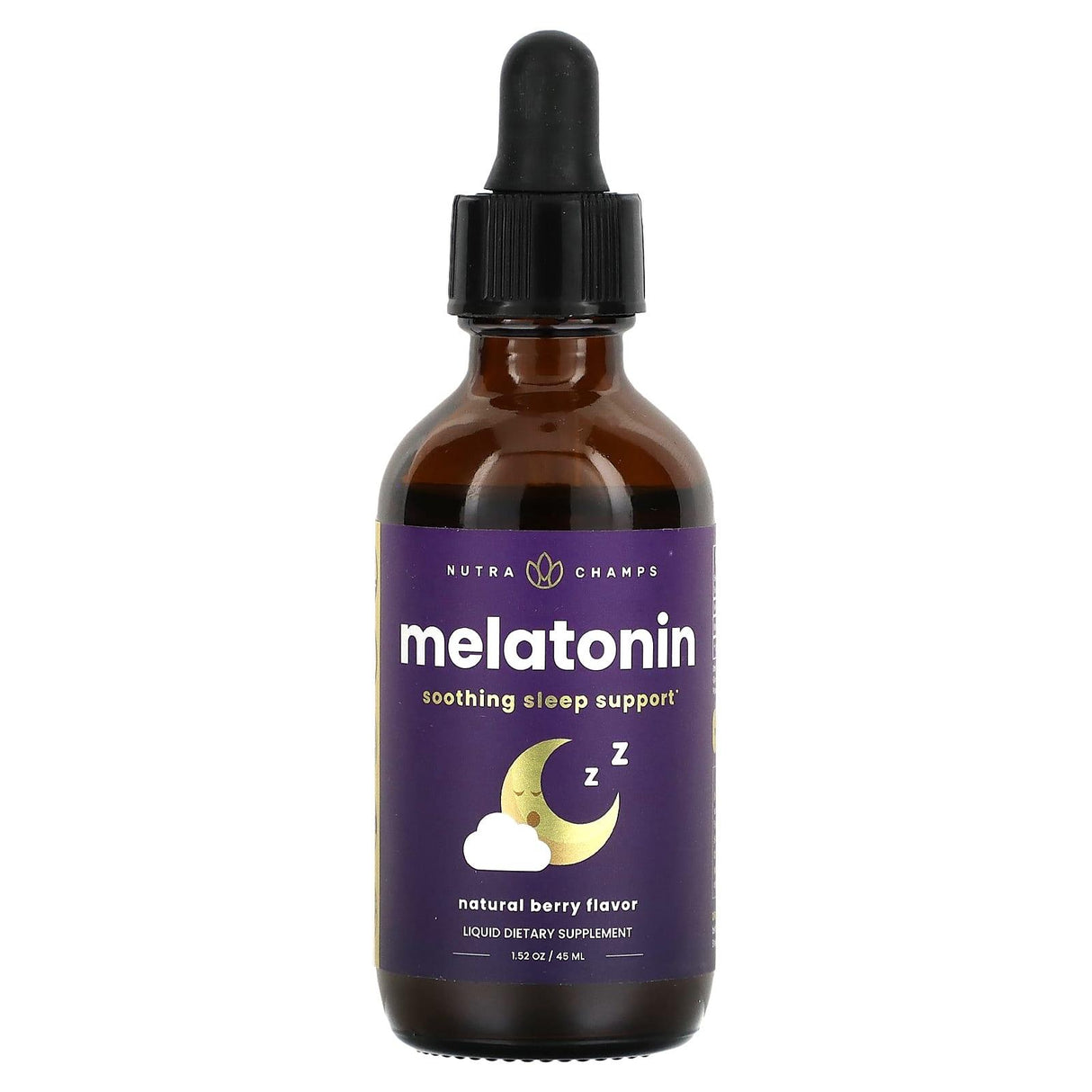 NutraChamps, Melatonin Liquid Drops, Natural Berry, 1.52 oz (45 ml) - Supply Center USA