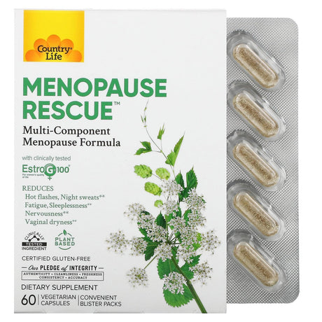 Country Life, Menopause Rescue, 60 Vegetarian Capsules - Supply Center USA