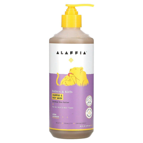 Alaffia, Babies & Kids Shampoo & Body Wash, Lemon Lavender, 16 fl oz (473 ml) - Supply Center USA